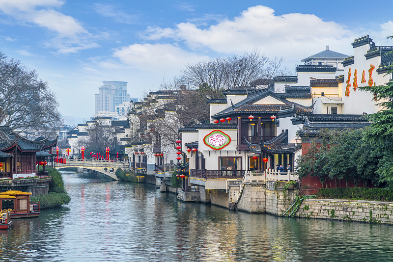南京夫子廟秦淮河兩岸景色